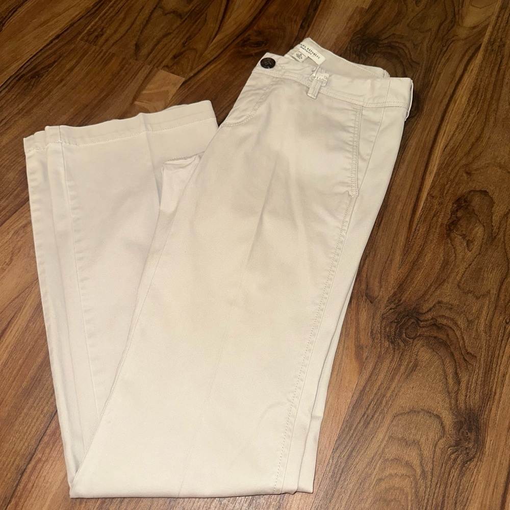 Banana Republic Martin Fit Khakis | Size 0 | Mid-Rise Straight Leg Stretch